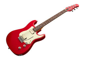 Vibrant electric guitar, ready to rock the stage