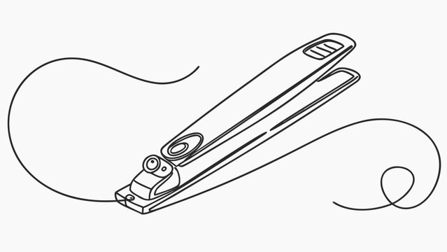 Sleek continuous line drawing of hair straightener with cord, perfect for beauty blogs, salon promotions, modern minimalist design projects & hairstyling guides