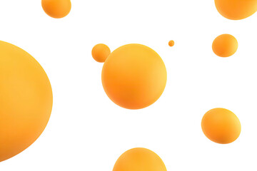 Floating matte orange spheres of varying sizes, black background