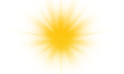 Obraz premium PNG Bright yellow sun illustration a simple vector design element isolated on a clean white background for use in weather forecasts and summer themes