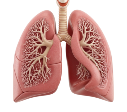 Human Lungs Anatomy with Bronchial Tree Isolated PNG Cutout Transparent