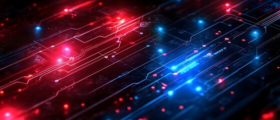 Obraz premium Cyberpunk neon wallpaper for gaming.