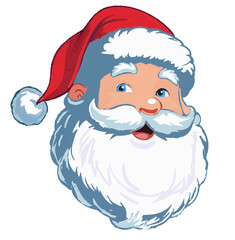 Handmade Cheerful santa claus illustration with a red hat and white beard against a perfect for christmas themed designs and holiday greetings © HR