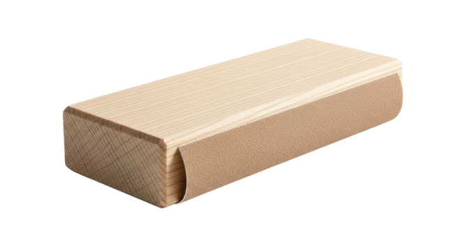 Wooden Whiteboard or Chalkboard Eraser Isolated PNG Cutout Transparent