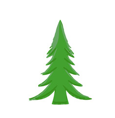Stylized christmas tree illustration with a simple design for holiday cards and festive decorations