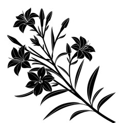 Refined Lily Floral Motif. Silhouette Vector Illustration for Branding, Embellishments, and Decorative Applications.