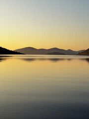 sunset over the lake