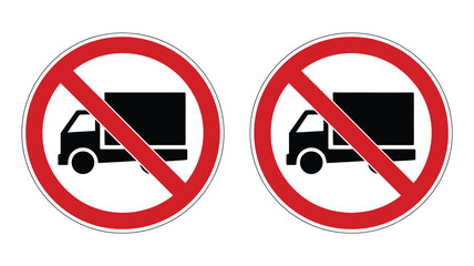 No trucks allowed sign traffic restriction symbol vector illustration for road safety and transportation regulations