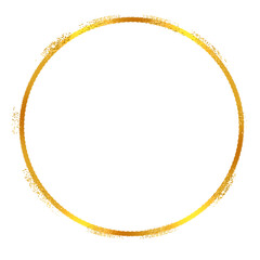 Golden Glitter Circle Frame 