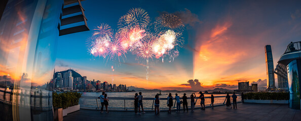 Creative Hong Kong firework show image
