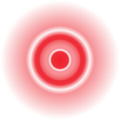 Glowing Circle Icon. Red and White Concentric Rings with Gradient Halo Effect Representing Energy, Target, and Radiating Motion Design