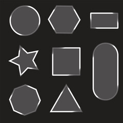 Silver Metallic Geometric Shape Frames Set