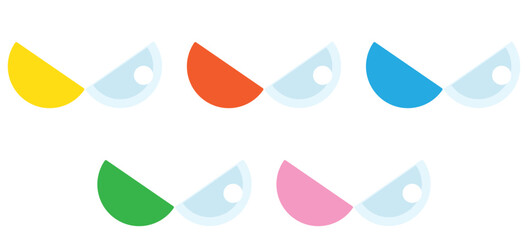 カラフルなガチャガチャのカプセルセット