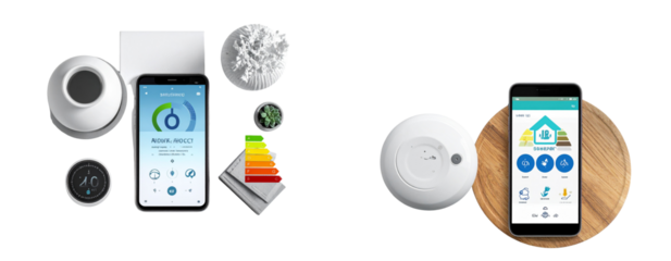 Sat of Intelligent Energy-Saving Thermostat – IoT Home Automation PNG