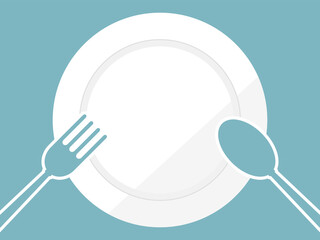 シンプルなお皿とカトラリーセット　フォーク＆スプーン