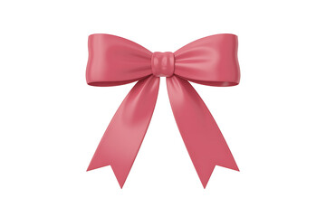 Fototapeta premium Elegant pink bow with flowing ribbons, conveying grace, festivity, and delicate beauty.