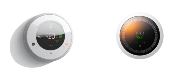 Sat of Modern Smart Thermostat – Digital Home Climate Control PNG