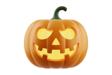 Carved orange pumpkin with a spooky face, ready for Halloween festivities and autumnal celebrations.