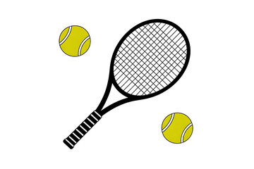 Tennis racket and balls, ready for a game, showcasing sport and recreation activity.