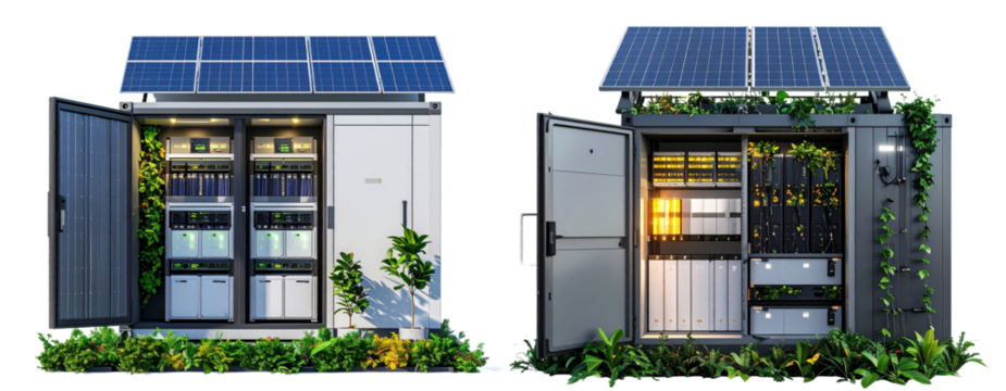  Sat of Smart Eco Battery Storage System – Renewable Energy Container PNG