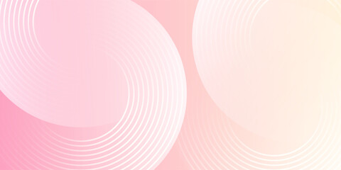 Minimalist banner background, pastel colorful, pink and yellow gradations. Circle effect style geometric, abstract background.