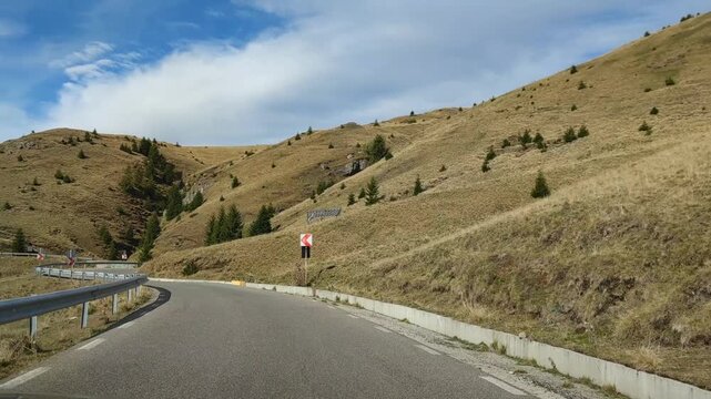 Mountain road in the Bucegi mountains in the southern Carpathians, Romania