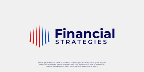 financial growth logo, simple logo vector idea
