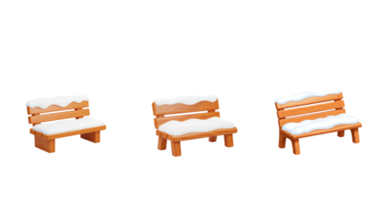 3d icon Snowy Bench png