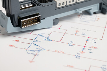 Connector module on electronic circuit diagram
