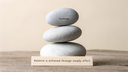 Stacked stones demonstrating balance and equilibrium