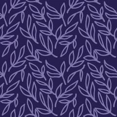 Vector illustration of a seamless vintage pattern with leaves and branches, perfect for textile fabric, wallpaper, or nature inspired background decoration