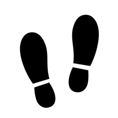 Black shoe footprints silhouette icon isolated on white background representing walking direction or path