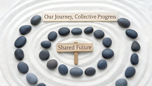 Stones and Signs Representing Shared Future and Collective Progress