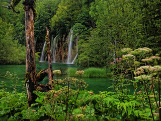 Landscape View Of The Beautiful Plitvice Lakes National Park , Croatia