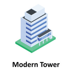 Modern Tower Vector icon which can easily modify or edit