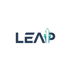Leap typography logo design, word mark letter graphic vector concept.