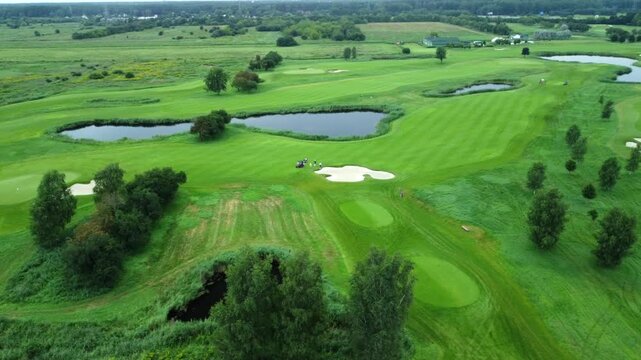 Wide view of professional golf field landscape