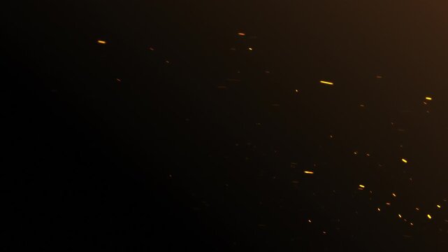 Bright glowing fire particles background. Fire flakes and bonfire background. Fire particles moving fast with the wind. Hot burning fire sparks animation. 4k.