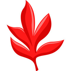 A Stylized Red Leaf With A Transparent Background Perfect For Graphic Design And Digital Art Projects Representing Nature And Autumn Seasons