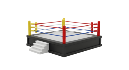 3d icon of boxing ring isolated on transparent background a 3d render of a professional wrestling arena for competition
