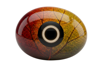 Abstract colorful stone with glowing audio visualizer effect isolated on transparent background