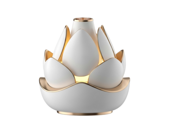 Light gray artichoke shaped tissue dispenser isolated on transparent background