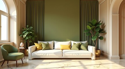 Modern and minimalist Living room interior