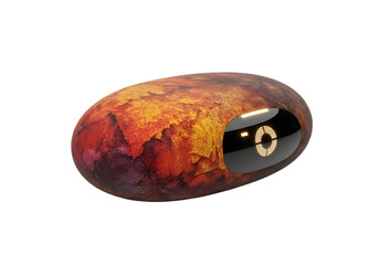 Abstract colorful stone with glowing audio visualizer effect isolated on transparent background