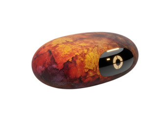 Abstract colorful stone with glowing audio visualizer effect isolated on transparent background