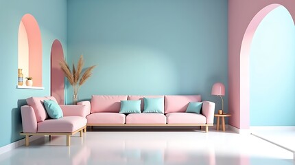 Minimalist, Cozy and modern living room interior design