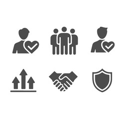 Trust line icons set. Security, reliability, handshake, agreement. editable stroke. vector illustration