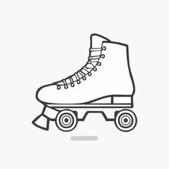 Simple quad roller skate icon. Vintage roller skating vector outline
