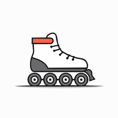 Quad roller skate icon. Retro leisure activity vector symbol