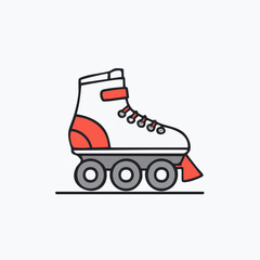 Retro quad roller skate icon. Vintage sport leisure vector illustration